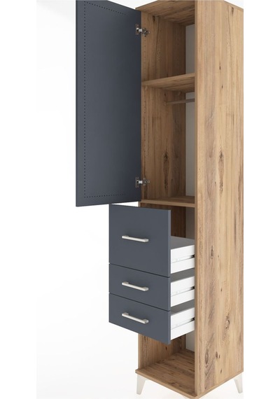 Hyperion Dolap 2 Raflı 3 Çekmeceli Tek Askılı 44x44x221 Çam-a... Çam Hyperion Dolap 2 Raflı 3 Çekmeceli Tek Askılı 44x44x221 Çam-a... Çam
