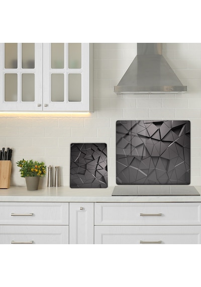 Decorita 2'Li Set Antrasit Kristal Cam Ocak Arkası + Cam Kesme Tablası
