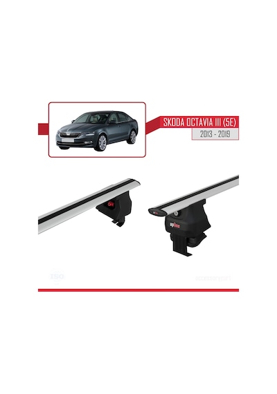 Skoda Octavia Iıı 5e 2013-2019 Arası İle Uyumlu Ace-4 Ara Atkı Tavan Barı Gri
