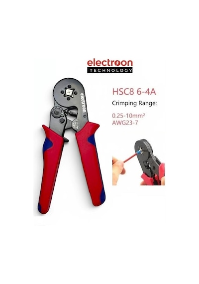 Electroon Hsc8 6-4a Terminal Sıkma Pensesi +1150parça Kablo Pabucu Set 1 Adet
