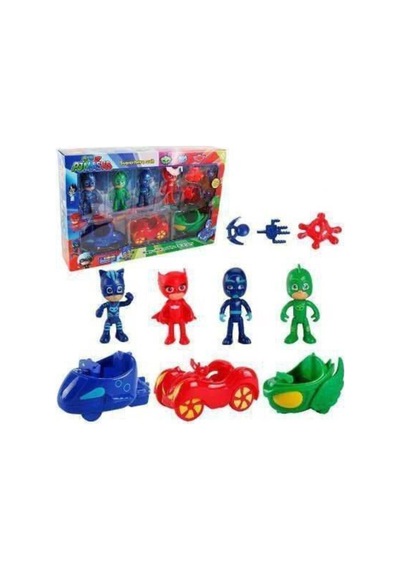Pj Mask Pija Maskeliler Arabalı Figür Oyuncak 9 Parça Set