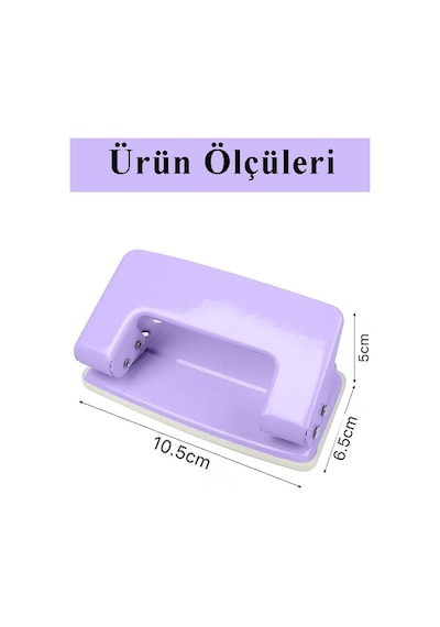 Lila Delgeç Metal 1 Adet 10 Sayfa Enerji Tasaruflu Delegeç Perfaratör Kağıt Delgeci 1 Paket Lila