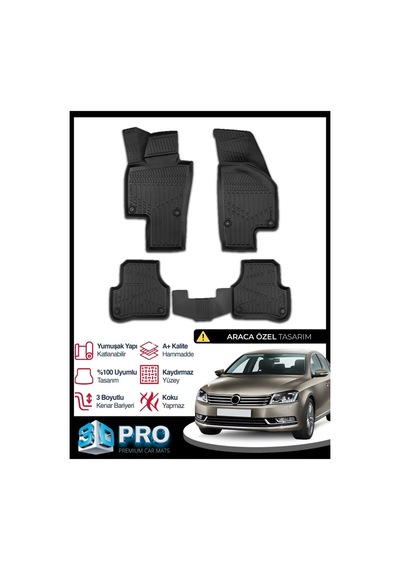 Vw Passat B7 3d Havuzlu Paspas 2010 2011 2012 2013 2014 Model Kokusuz