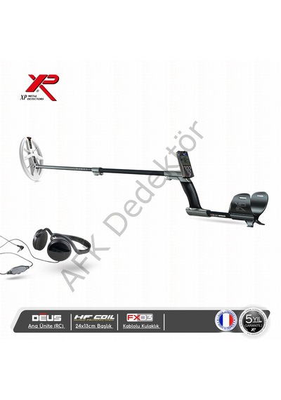 Xp Deus Rc Ana Üniteli 24x13 Cm Hf Başlıklı Fx03 Kablolu Kulaklıklı Metal Dedektörü