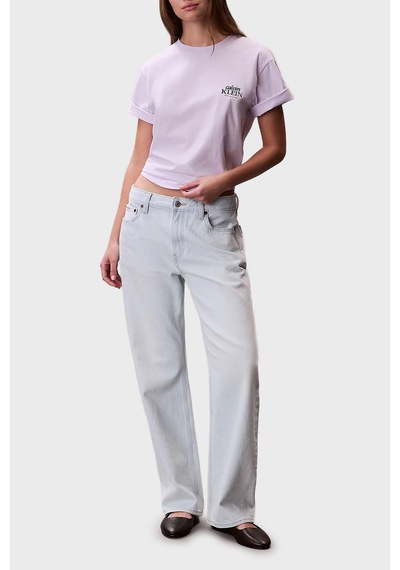 Calvin Klein Bayan T Shirt Lv047f801g 3oq Lila Lila