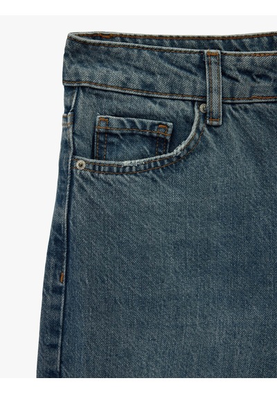 Koton Straight Fit Açık İndigo Kadın Jean Pantolon 7wal40009md
