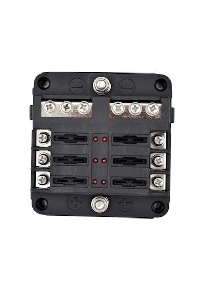 Shuıvan Şase Baralı Dc Sigorta Kutusu 6'lı 12v/24v - İkaz Işıklı-2012
