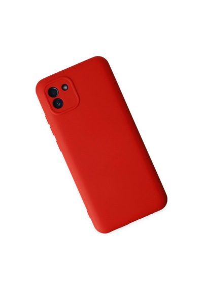 Samsung Uyumlu Galaxy A03 Kılıf Nano İçi Kadife Silikon Kırmızı,