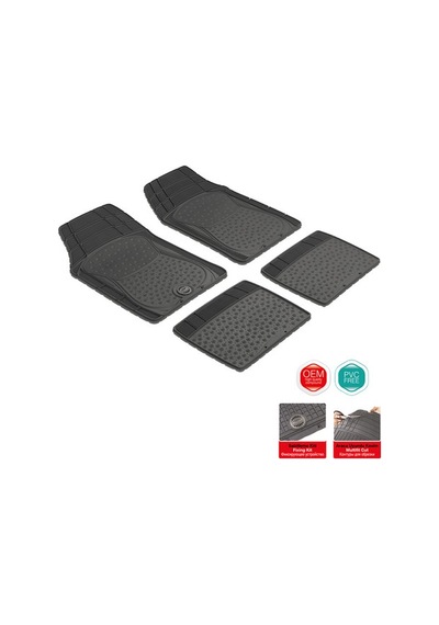 Pufi Bubble Base Universal Kauçuk Paspas Siyah