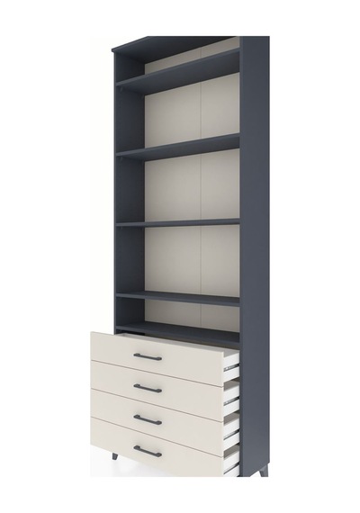 Arges Dolap 5 Raflı 4 Çekmeceli 88x30x243 Antrasit-aytaşı Antrasit