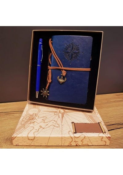 Mr Pusula Baskılı Defter Ve Tükenmez Kalem Set Hediye Seti Özel Tasarım Harika Bir Hediye Lacivert Çok Renkli
