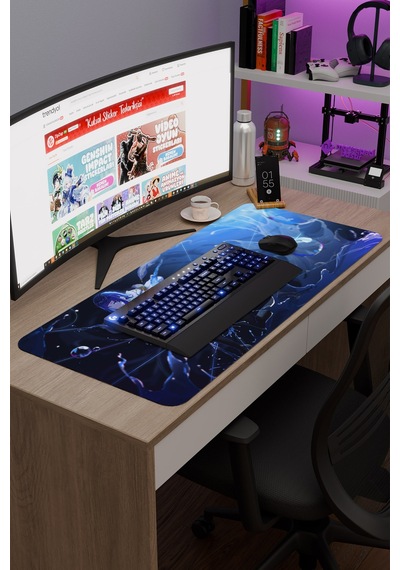 Yelan Genshin Impact Anime Gacha V4 - 90x40 Xxl Gaming Mouse Pad Fare Altlığı