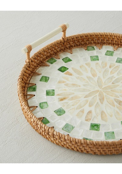 English Home Celina Rattan Tepsi 28 Cm Kahverengi