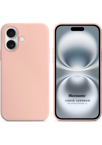 Microsonic Apple iPhone Uyumlu 17 Kılıf Liquid Lansman Silikon Kum Pembesi -