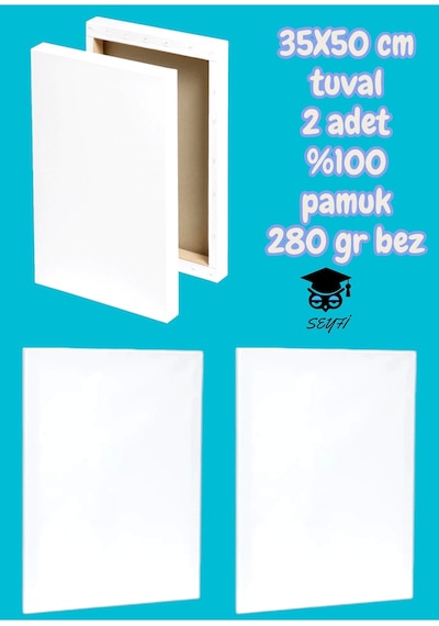 35x50 Cm Tuval 2 Adet %100 Pamuk 280 Gr Bez