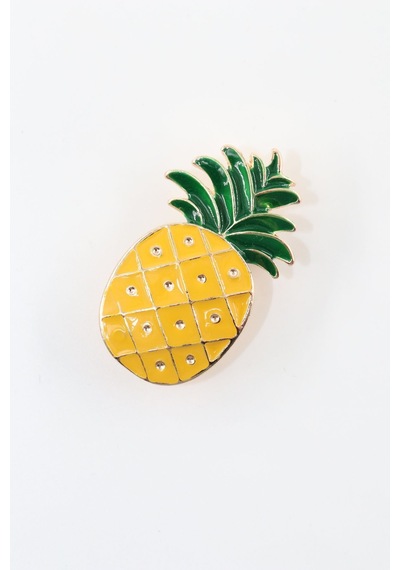 Kristal Taşlı Ananas Broş. Yaka İğnesi Broş. Taşlı Broş. Kadın Broş. Erkek Broş. Broş. Ananas Broş. Çok Renkli