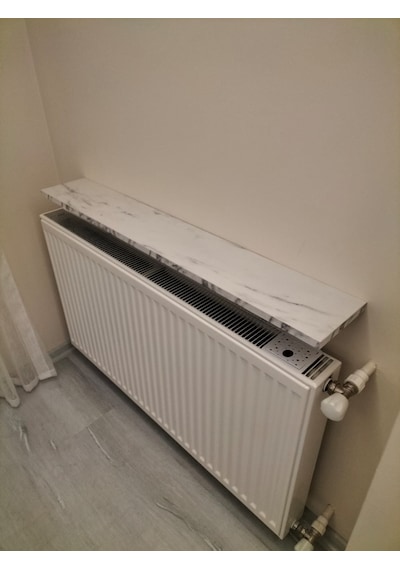150 Cm Petek Raf Beyaz Mermer