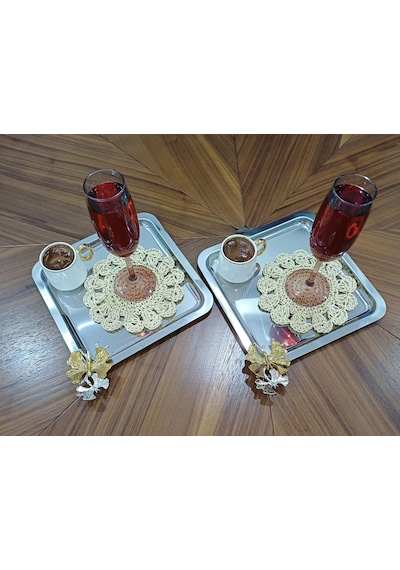 El Yapımı Örgü Bardak Altlıkları Bej