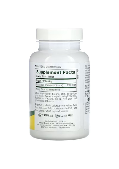 Naturesplus Sustained Release Paba 1,000 Mg 60 Tablet