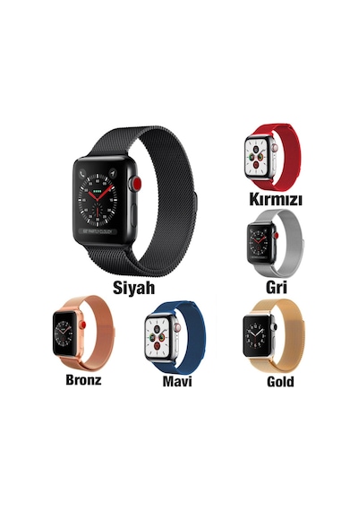 Ally Apple Uyumlu  Watch 7 41 MM 6-5-4 40 MM Kayış Kordon Metal Milano Loo