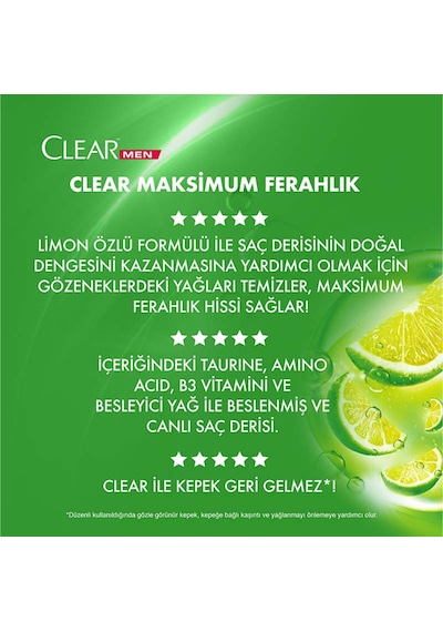 Men Maksimum Ferahlık Yağlı Saç Derisi İçin Kepeğe Karşı Etkili Şampuan 350 Ml