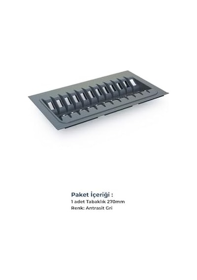 Tify Çekmece Içi Tabaklık 27cmx48cm, Antresit 3cm En Ve 6 Cm Boydan Kesilebilir 0