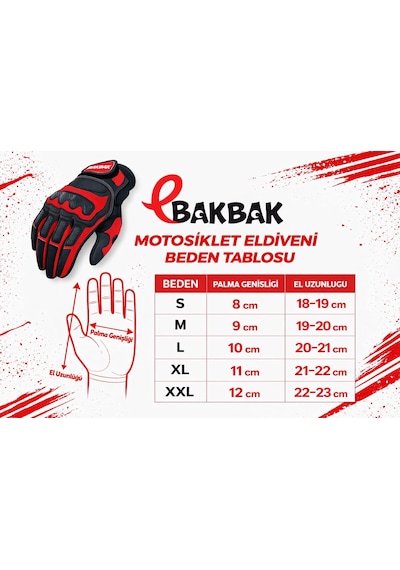 Ebakbak Motosiklet Eldiveni Black Uzun Racing Full Koruma Leather Deri Motorcu Eldiven