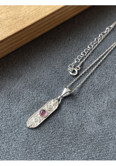 925 Ayar Gümüş Mitolojik Ametist Taşlı Ay Döngüsü Gümüş Kolye 45cm Gümüş - Rose Gold