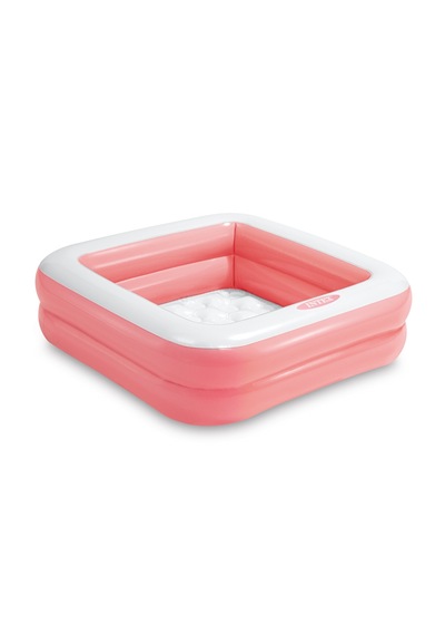 Şişme Taban Mini Kare Çocuk Havuzu - 86x86x25 Cm Pembe