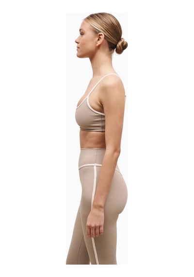 Because Of Alice Base Contrast Trim Cami Bra Tamamlayıcı Spor Sütyeni Bej