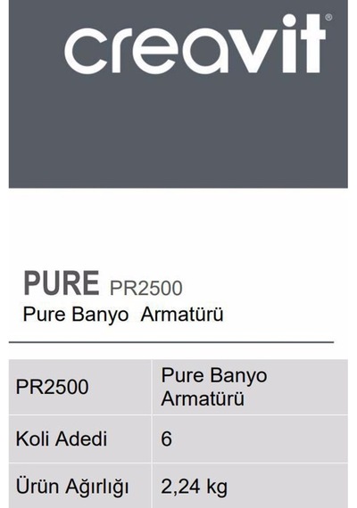 Creavit PR2500 Pure Banyo Armatürü Krom