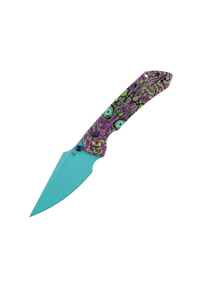 Tenable Fenrir Mor Ölümsüz Baskılı Jade G10 Sap Mavi Kaplamalı 14c28n Çelik Kamp Çakı T1034f9
