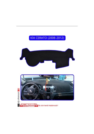 Kia Cerato 2008-2012torpido Koruma Halısı Mavi Kenar