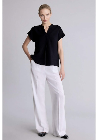 Defacto Relax Fıt Kaçık Yaka Bluz G2963ax26spbk81 Siyah-bk81