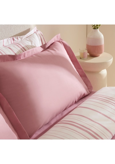 Karaca Home Cool Stripe Çift Kişilik Nevresim Takımı Gül Kurusu