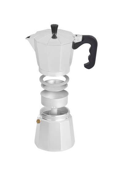 Moka Express Espresso Cezvesi Ocak Üstü Espresso Pişirici, Alüminyum Gövde, Klasik İtalyan Tarzı Kahve Demleme Cezvesi-expresso Demleyici Cezve 6 Cup