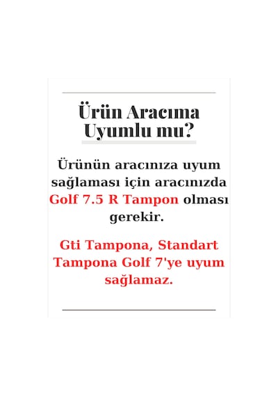 Volkswagen Golf 7.5 R Tampon İçin Difüzör Flap-flapları-bıçak