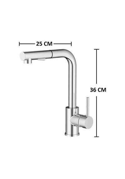 Rena Design Krom Spiralli Mutfak Evye Bataryası Çift Modlu Tasarruf Fonksiyonlu Gümüş Uzatmalı Yeni Model Inox