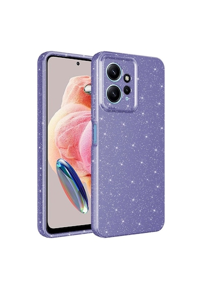 Xiaomi Redmi Note 12 4g Kılıf Kamera Korumalı Simli Lüks Zore Koton Kapak Mor