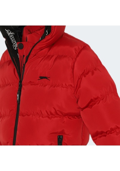 Slazenger NEONS Çocuk Kapüşonlu Şişme Kırmızı Mont & Kaban