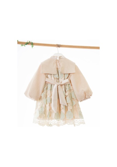 Xo Kids Kız Çocuk Elbise 2-6 Yaş 2613 Bej - Yeşil Xo Kids Kız Çocuk Elbise 2-6 Yaş 2613 Bej - Yeşil