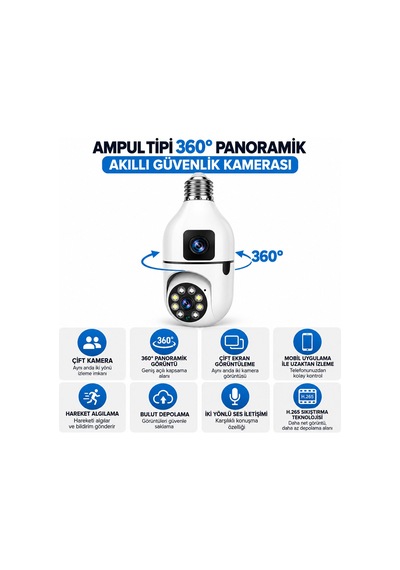 Aı Smart Kamera Yapay Zeka İle İnsan Takibi Duy 360 Dönebilen - Alarm Sistemi - Konuşma Özellikli Int-cmr40