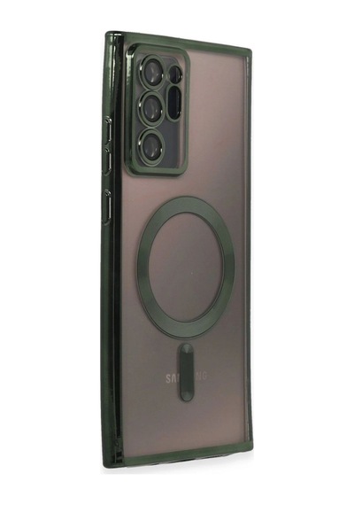 Samsung Galaxy Note 20 Ultra Kılıf Kross Magneticsafe Kapak - Koyu Yeşil