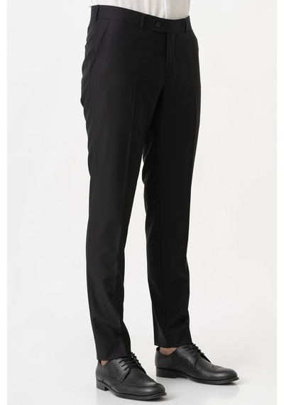 White Stone Caserta P1001 Slim Fit Düz Kumaş Pantolon Siyah-siyah Siyah