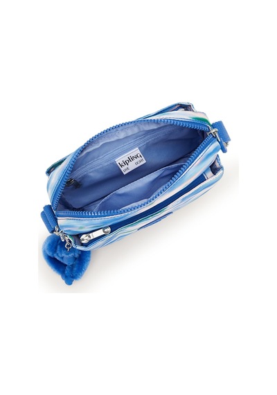 Kipling Kıplıng Abanu Küçük Boy Omuz Çantası Desenli Dıluted Blue Çok Renkli