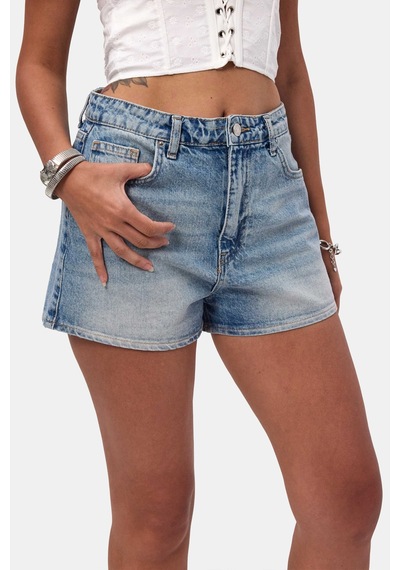 Itsbasic Kadın Mavi 4s6-32 Mom Mini Fit Denim Şort