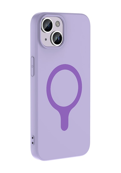 Maks Technology iPhone Uyumlu 14 Kılıf M-safe Şarj Özellikli Mkst Aris Silikon Kapak - Lila