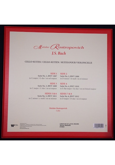 Mstislav Rostropovich - Bach Cello Suites 4 Lp Set Plak
