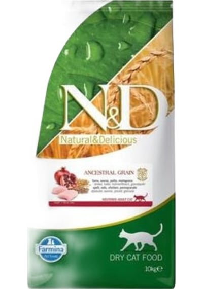 Tavuklu Ve Narlı Düşük Tahıllı Kısırlaştırılmış Kedi Maması - 10 Kg