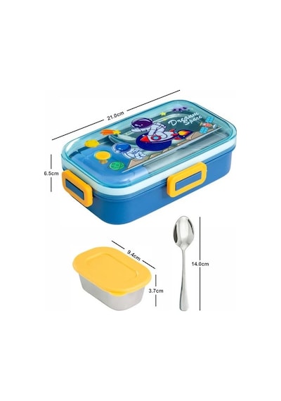 Akıllıelma-lunch Box Beslenme Kabı Çelik İthal Enjoy Mavi K.2537 92553 0237 Mavi